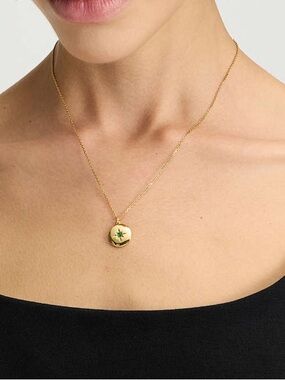 NWT Kate Spade The Color Spark Collection Green Joy Medallion Necklace